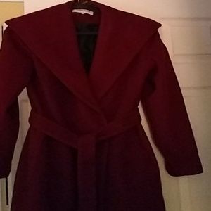 Gorgeous Calvin Klein red wool coat